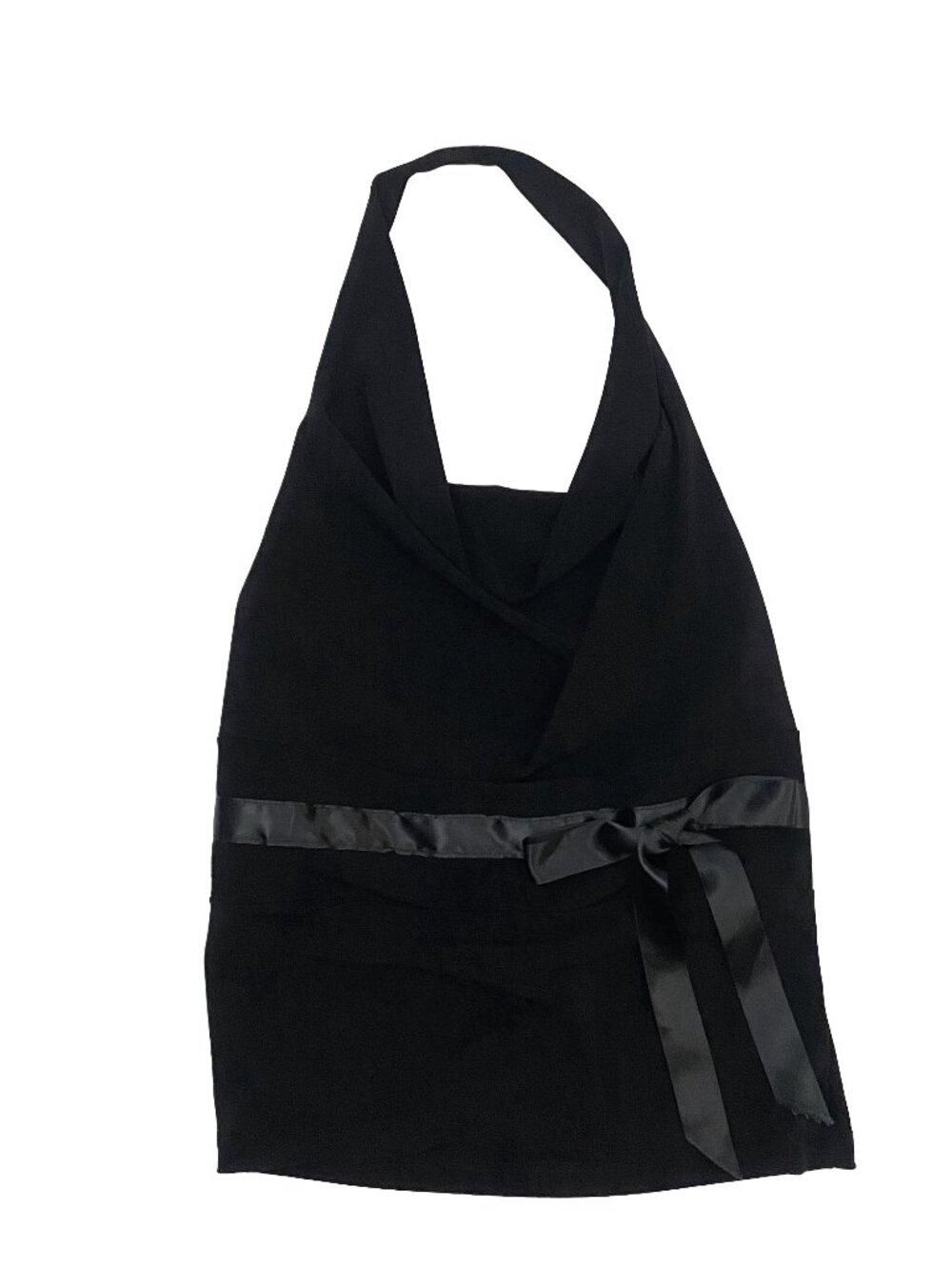 y2k iz byer black slinky halter top with a cowl neck